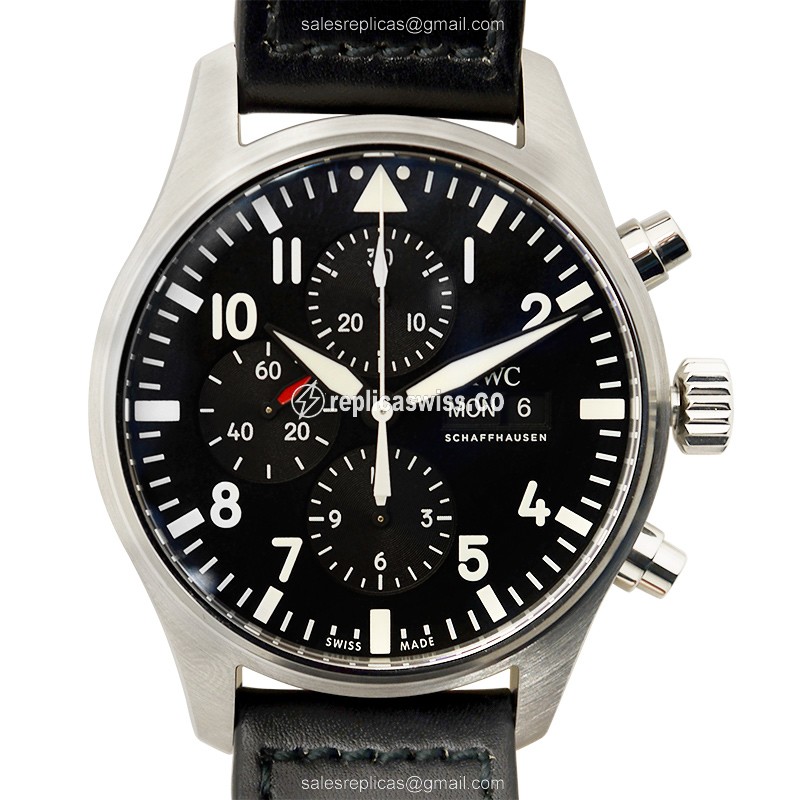 IWC IW377709 PILOTS Replica Watch | Automatic Movement | Black Dial | Stainless Steel Case