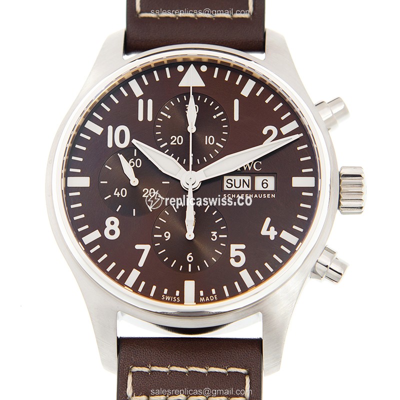 IWC IW377713 PILOTS Replica | Automatic Movement | Brown Dial & Brown Cowhide Strap Watch