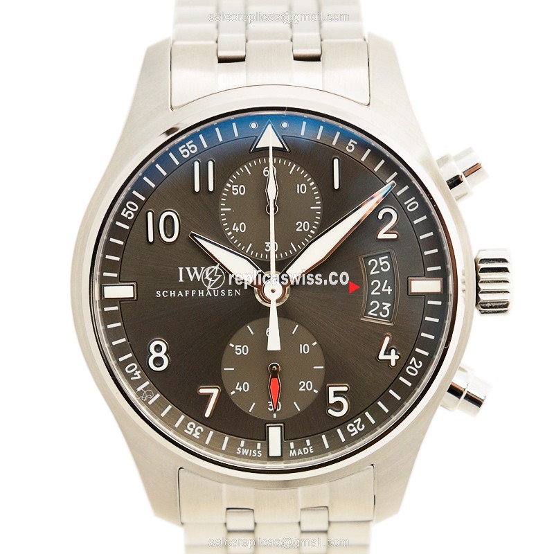 IWC IW387804 PILOTS Steel Case with Automatic Movement Silver Band Watch