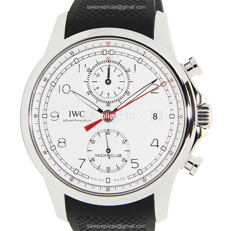IWC IW390502 Portuguese Replica with Automatic Movement White Dial on Rubber Strap Watch