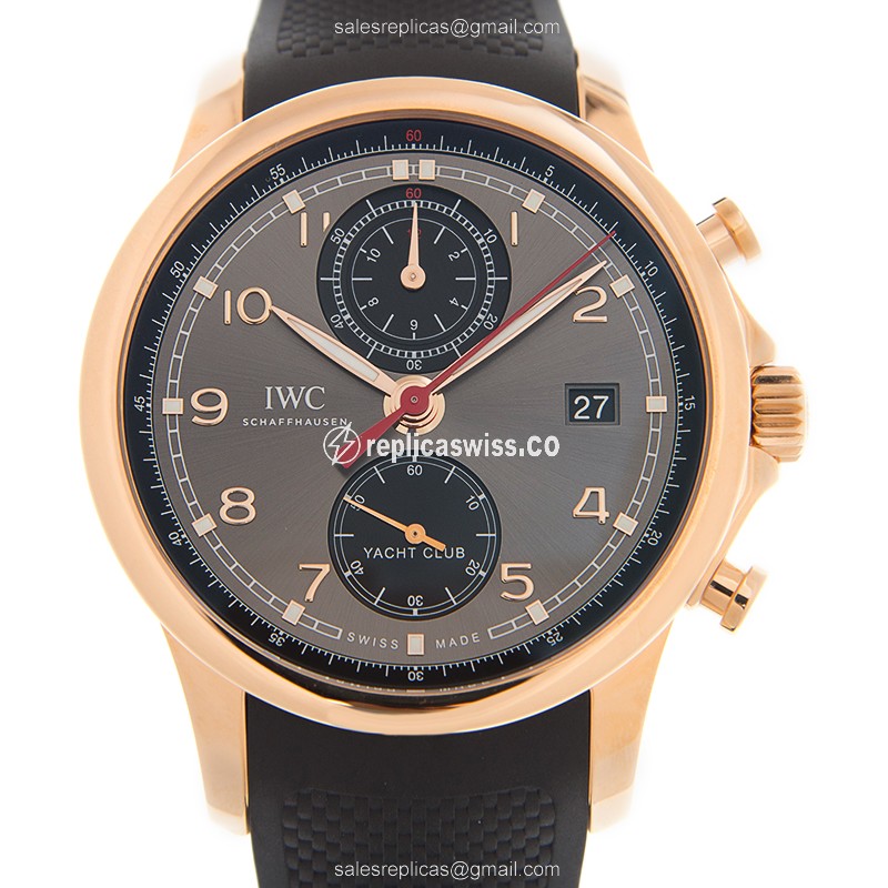 IWC IW390505 Portuguese Replica with Automatic Movement Gray Dial, 18kt Gold Case Watch