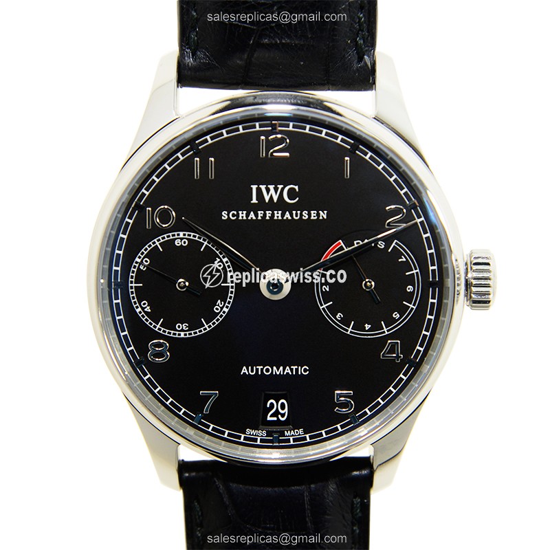 IWC IW500109 Portuguese Replica Watch | Automatic Movement, Black Dial, Alligator Strap