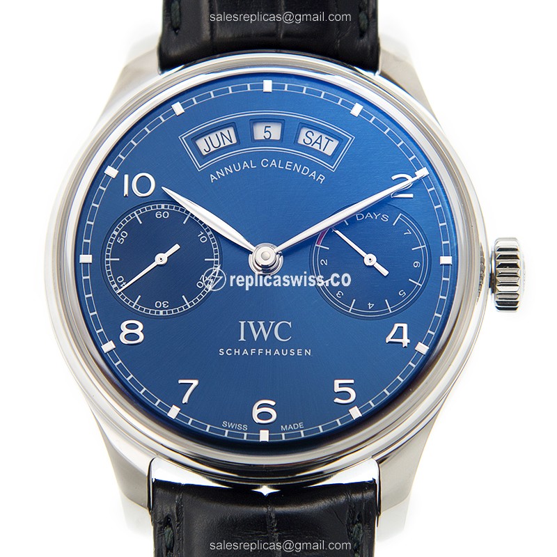 IWC IW503502 Portuguese Replica, Automatic Movement, Blue Dial, Stainless Steel Case Watch