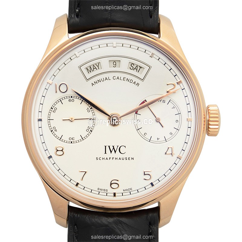 IWC IW503504 Portuguese Replica in 18kt Rose Gold, Automatic Movement & White Dial Watch