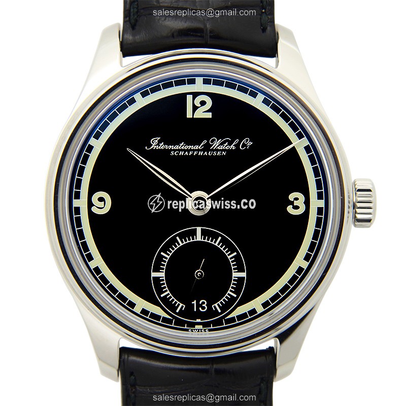 IWC IW510205 Portuguese Automatic Steel Case with Black Dial Alligator Strap Watch