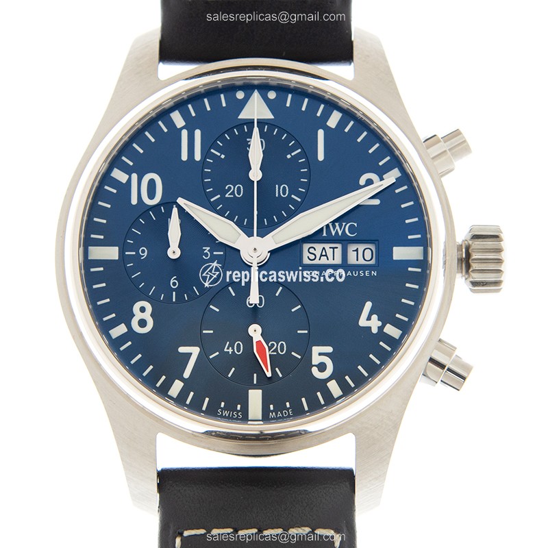 IWC PILOTS IW388101 Automatic replica in stainless steel & blue dial, premium leather strap Watch