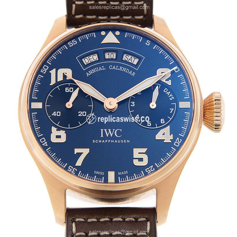 IWC PILOTS IW502701 Replica Watch | Automatic Movement | 18kt Gold Case | Blue Dial