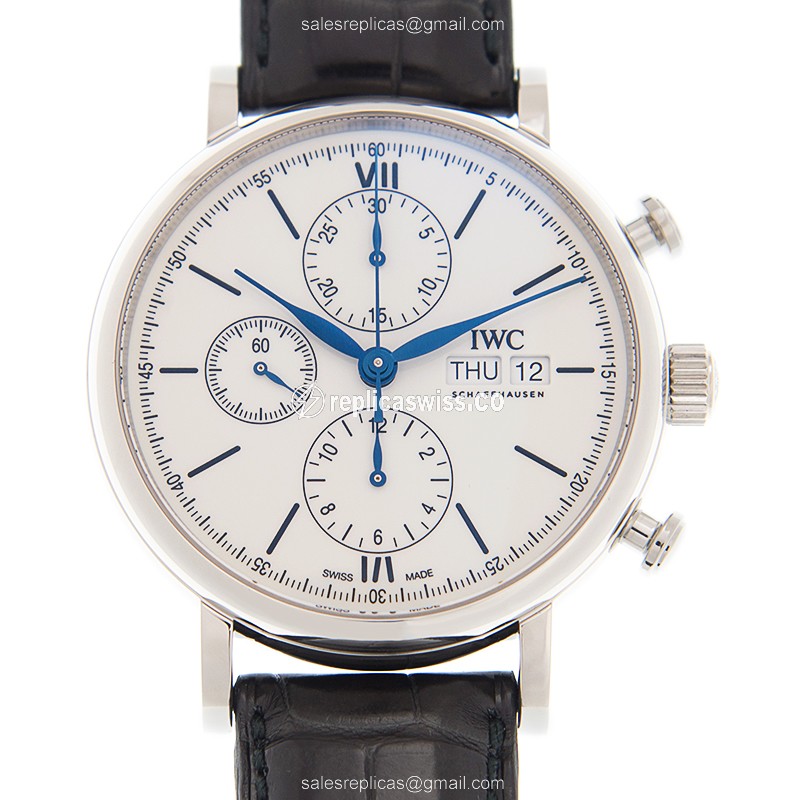 IWC Portofino Automatic Replica | White Dial, Alligator strap, Stainless Steel Case Watch