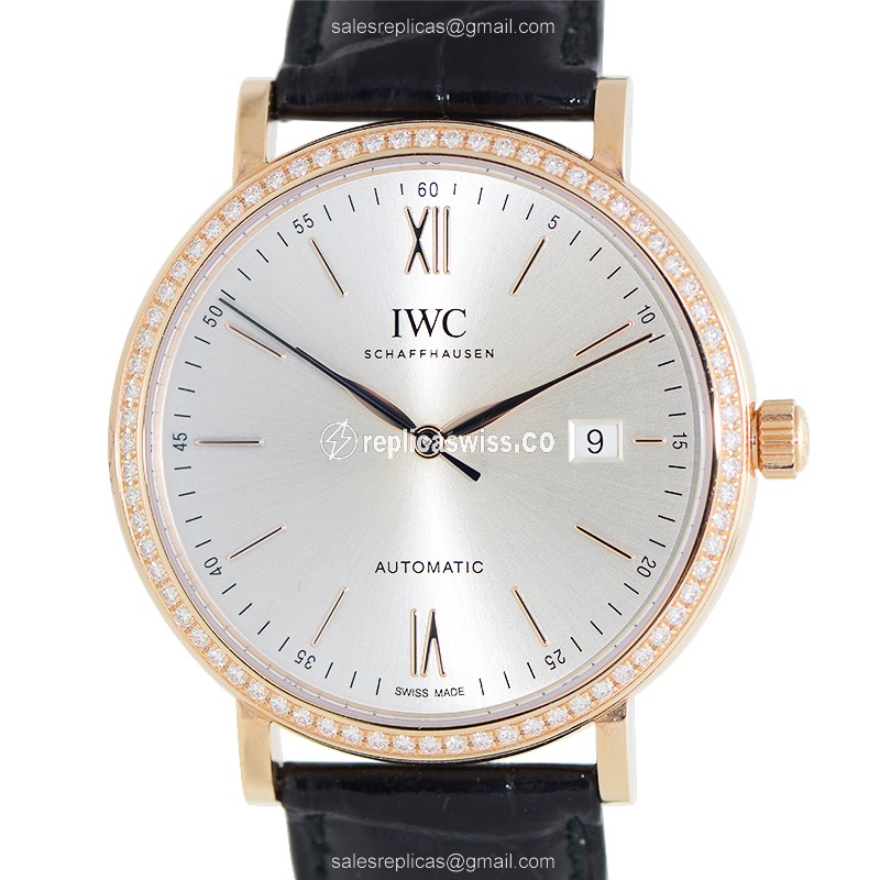 IWC Portofino IW356515 Replica | Automatic Movement, 18kt Rose Gold Case & Diamond Accents Watch