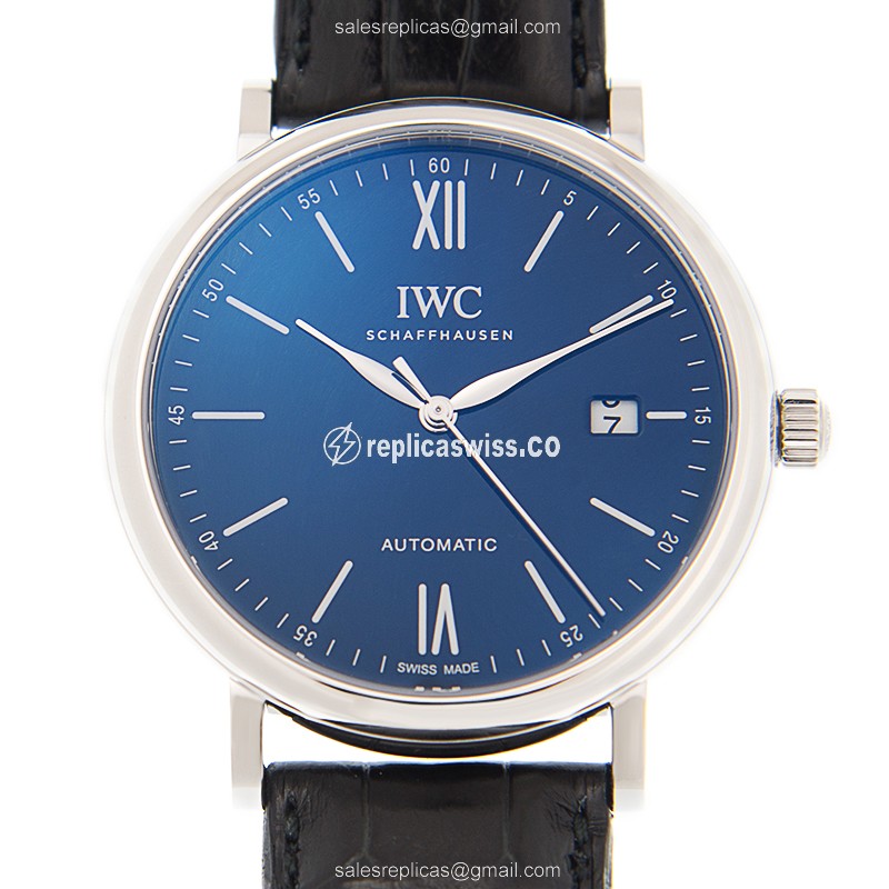 IWC Portofino IW356518 Replica in Stainless Steel, Automatic Movement & Blue Dial Watch