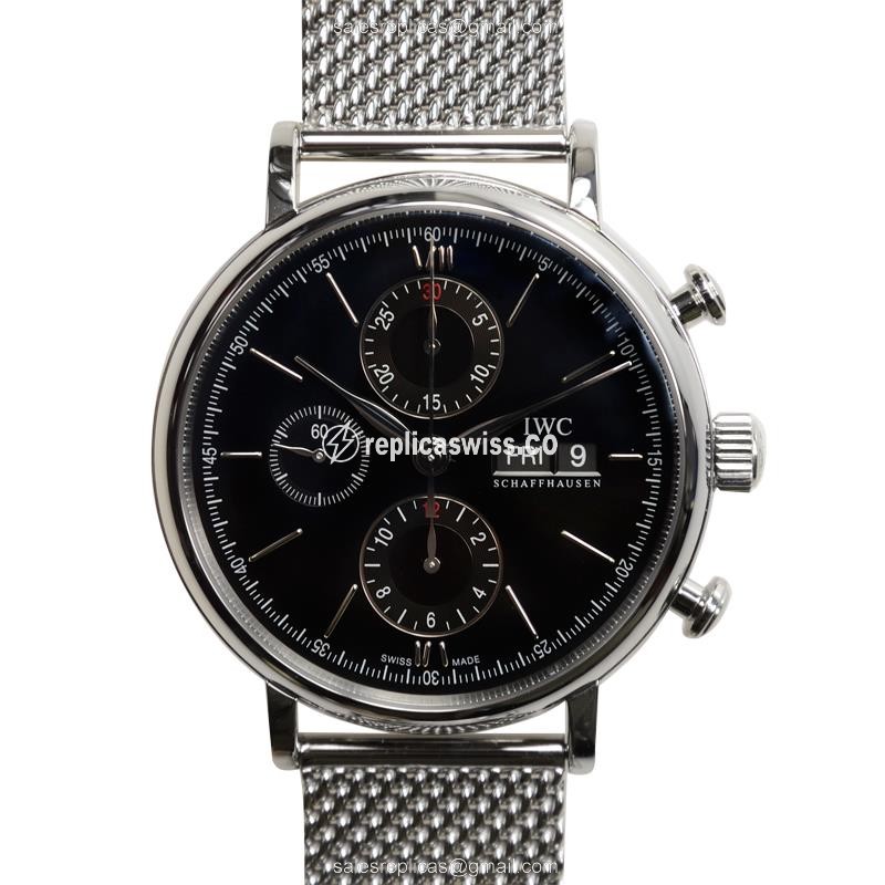 IWC Portofino IW391012 Automatic Steel Case Black Dial Sapphire Crystal Watch