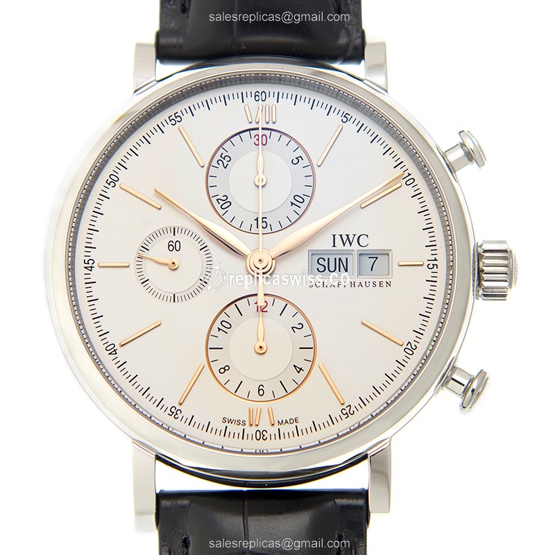 IWC Portofino IW391022 Automatic Replica in Stainless Steel with Silver Dial & Black Alligator