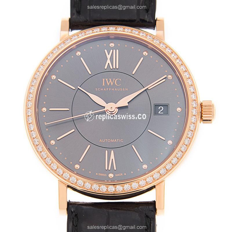 IWC Portofino IW458108 Automatic, 18kt Rose Gold Case, Dark Grey Dial & Alligator Strap Watch