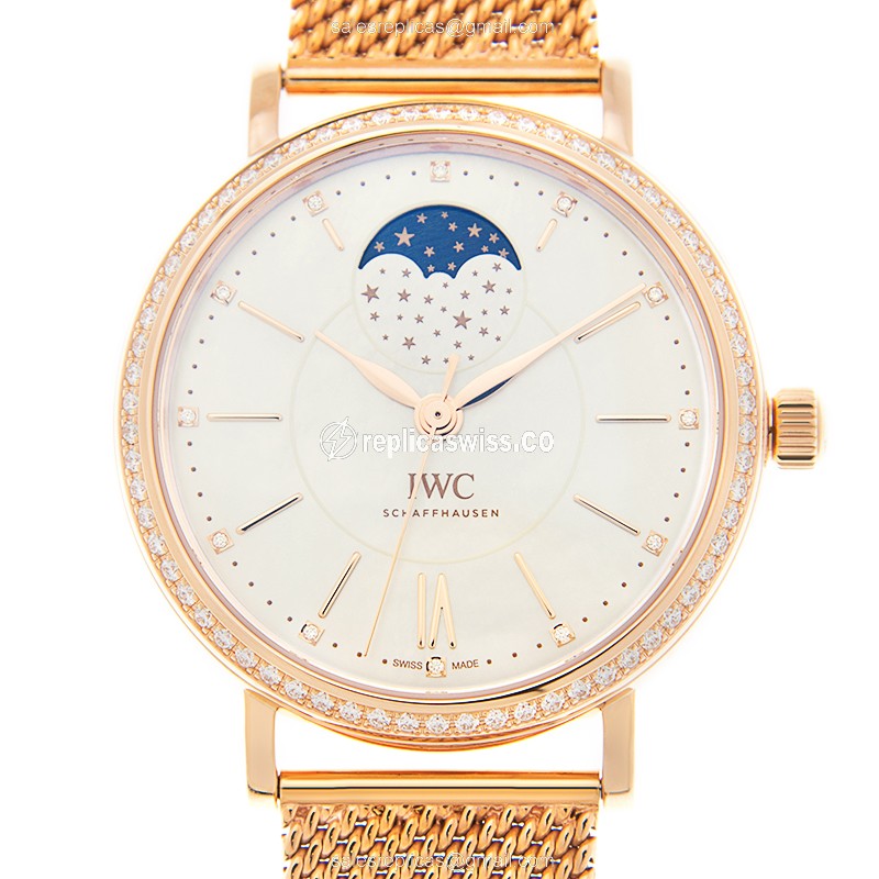 IWC Portofino IW459005 Automatic, 18kt Gold & Diamond Case, White Dial Watch