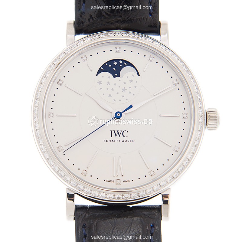 IWC Portofino IW459008 Replica in Stainless Steel & Diamond Accents | Automatic Movement, Silver