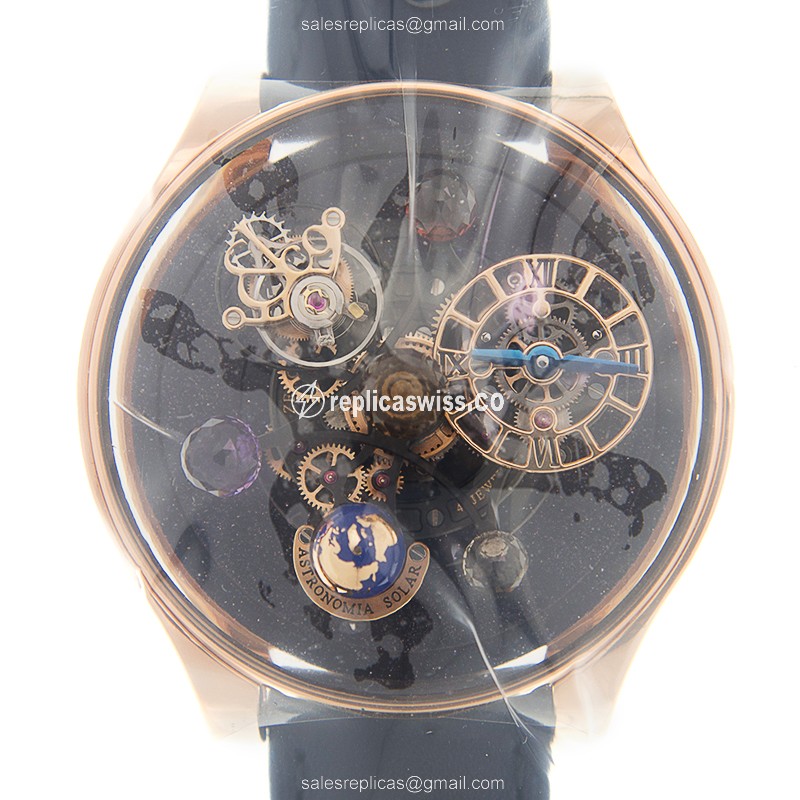 Jacob & Co AS300.40.AS.AK.A FL4A ASTRONOMIA SOLAR | Manual Wind, 18kt Rose Gold Case, Purple Dial &