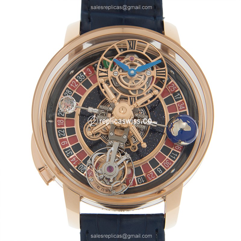 Jacob & Co. AT160.40.AB.AB.ABALA ASTRONOMIA Replica | Manual Wind | 18kt Gold Case & Skull Dial