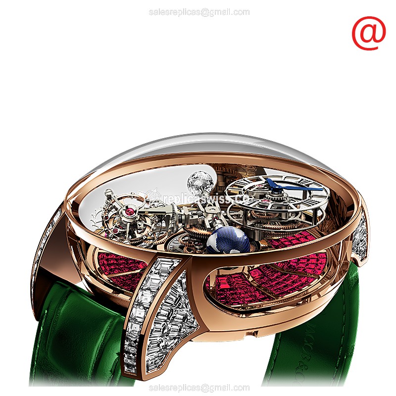 Jacob & Co AT800.40.BD.BR.BDF4D ASTRONOMIA Replica in 18kt Rose Gold, Manual Wind with Red Dial &