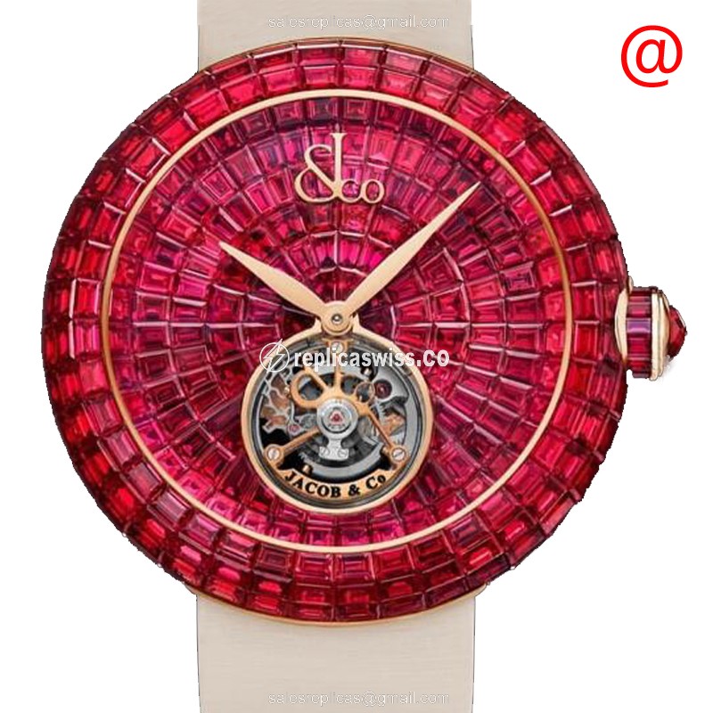 Jacob & Co. BT543.40.BR.BR.BBB4D Manual Wind Watch | Red Dial | 18kt Gold Case