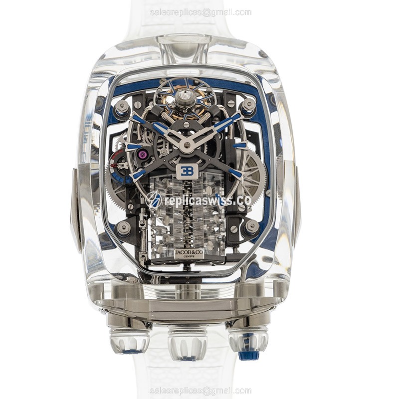 Jacob & Co BU210.80AA.AB.BBRUA Manual Wind Sapphire Crystal Replica, Automatic Movement &