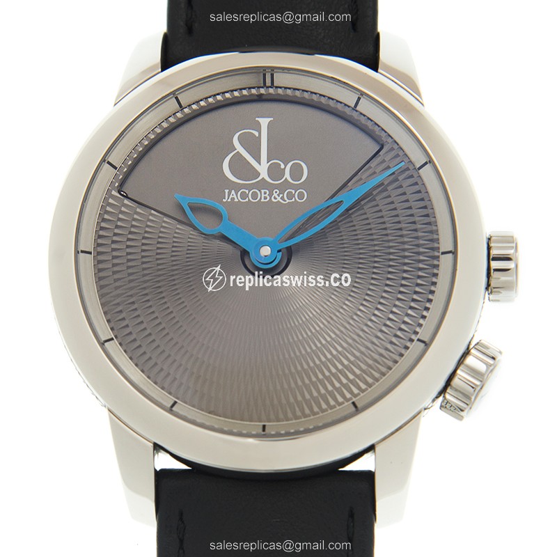 Jacob & Co. CL100.10.NS.AB.ACA4A Caligula Automatic Steel Replica | Gray Dial, Black Alligator