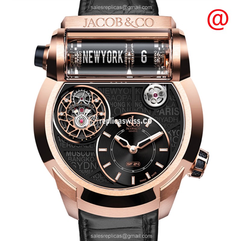 Jacob & Co. ES102.40.NS.LC.ACA4D Replica Watch | Automatic Movement | 18kt Gold Case | Black Dial