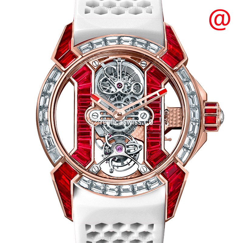 Jacob & Co EX500.40.BD.BR.ALB4A EPIC X Skeleton Replica Watch | Manual Wind, 18kt Gold Case, Skull
