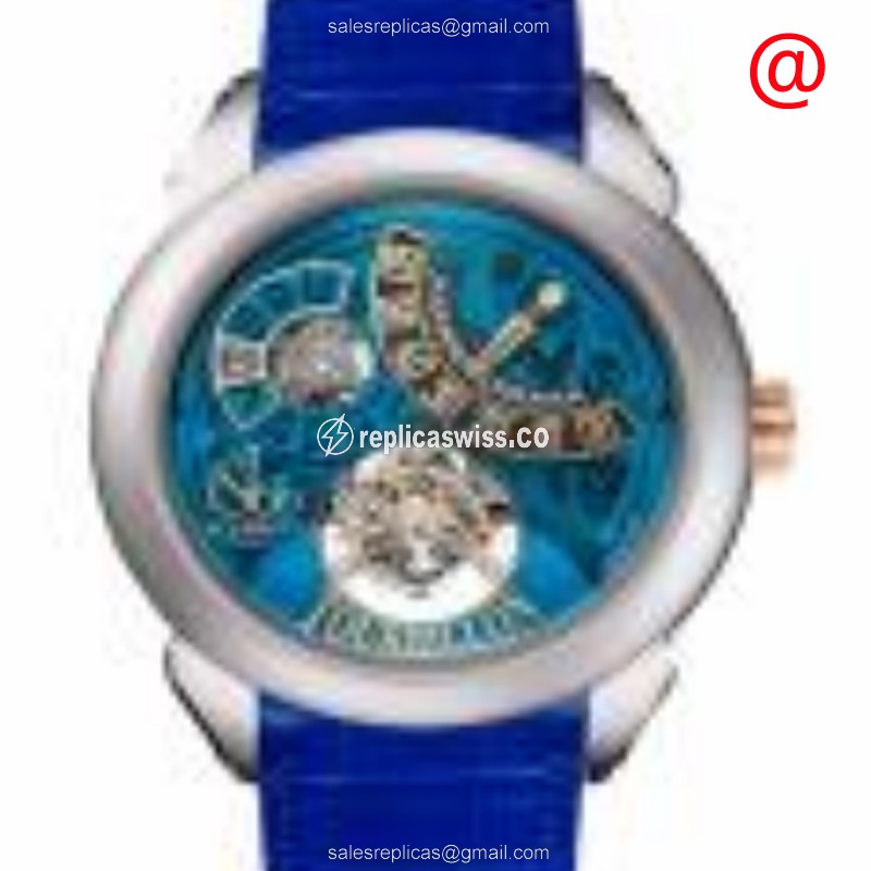 Jacob & Co PT510.24.NS.MB.AAE4A Palatial Manual Wind — Sleek Titanium Case & Blue Dial Precision