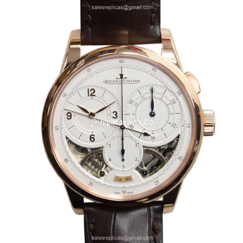 Jaeger-Lecoultre DUOMETRE Q6012521 | Silver Dial, Manual Wind Gold Case Watch