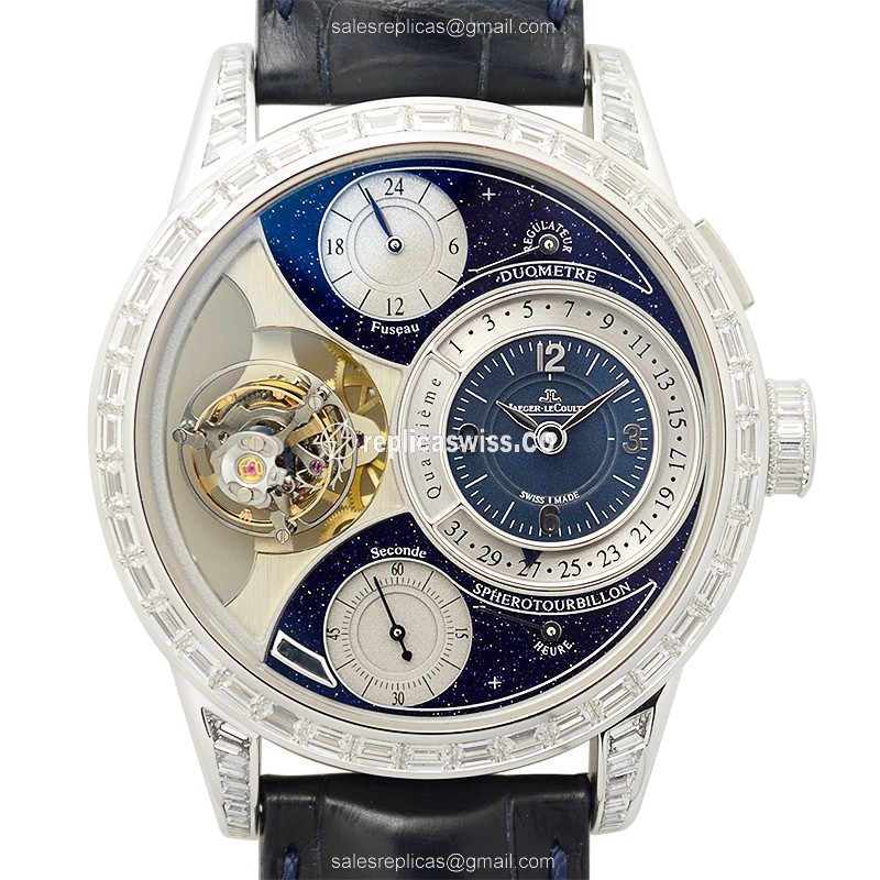 Jaeger-Lecoultre DUOMETRE Q6053406 | Manual Wind | Blue Dial & 18kt Gold Case Watch
