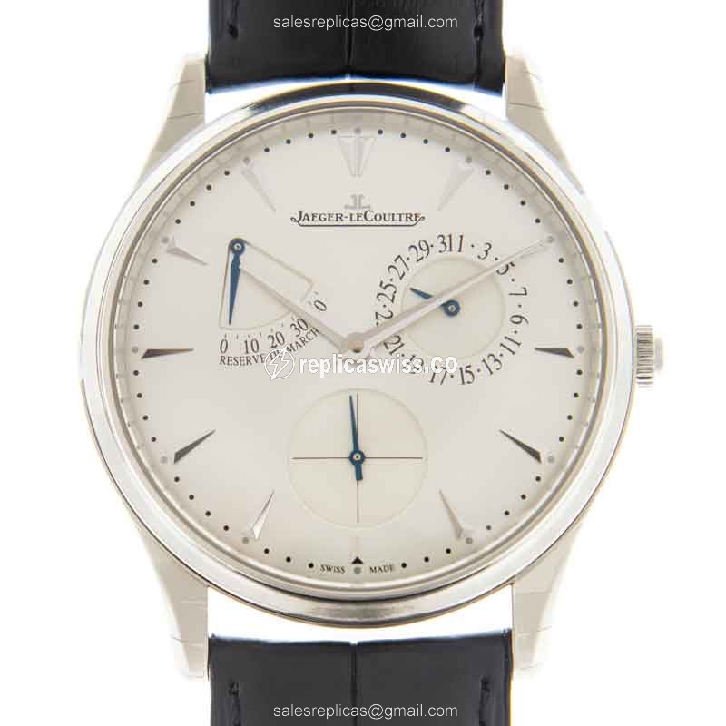 Jaeger-Lecoultre Master Ultra Thin Q1378420 Replica, Automatic Movement, Silver Dial & Black
