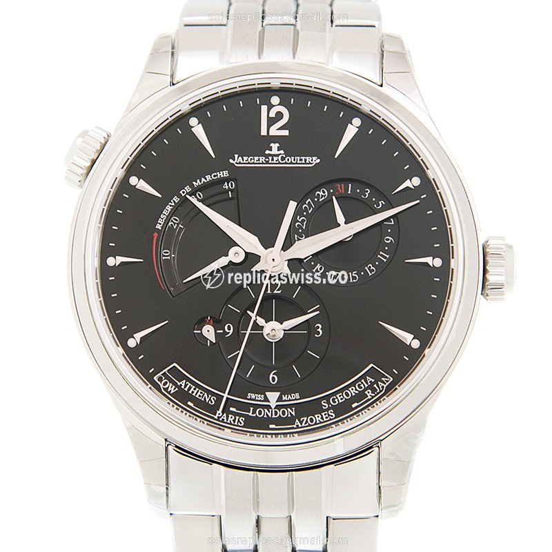Jaeger-Lecoultre Master Ultra Thin Q1428171 Replica in Black Dial & Steel Case Watch