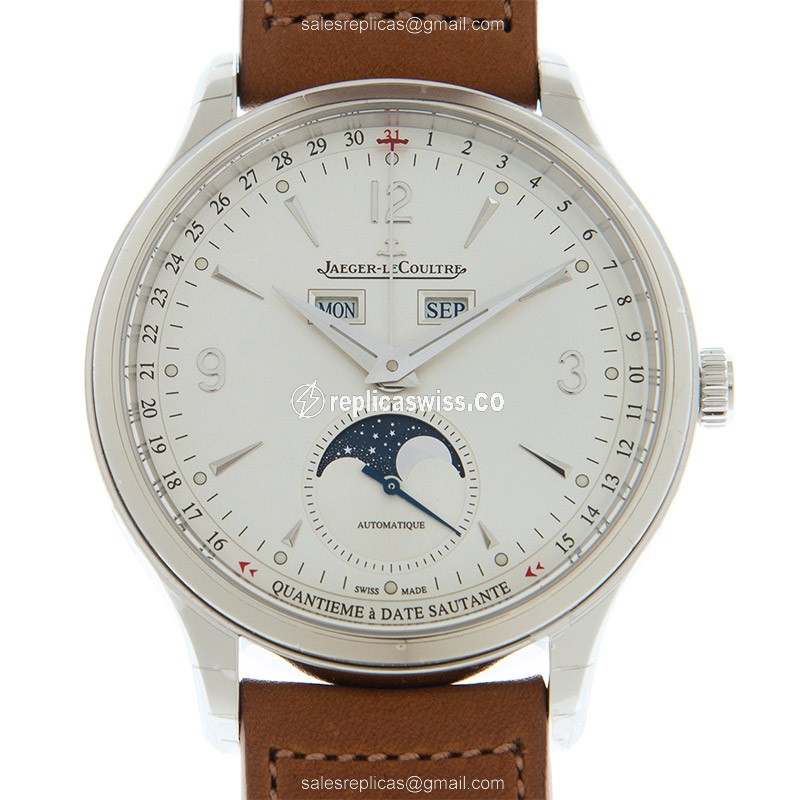 Jaeger-Lecoultre Master Ultra Thin Q4148420 Replica | Silver Dial, Leather Strap Watch