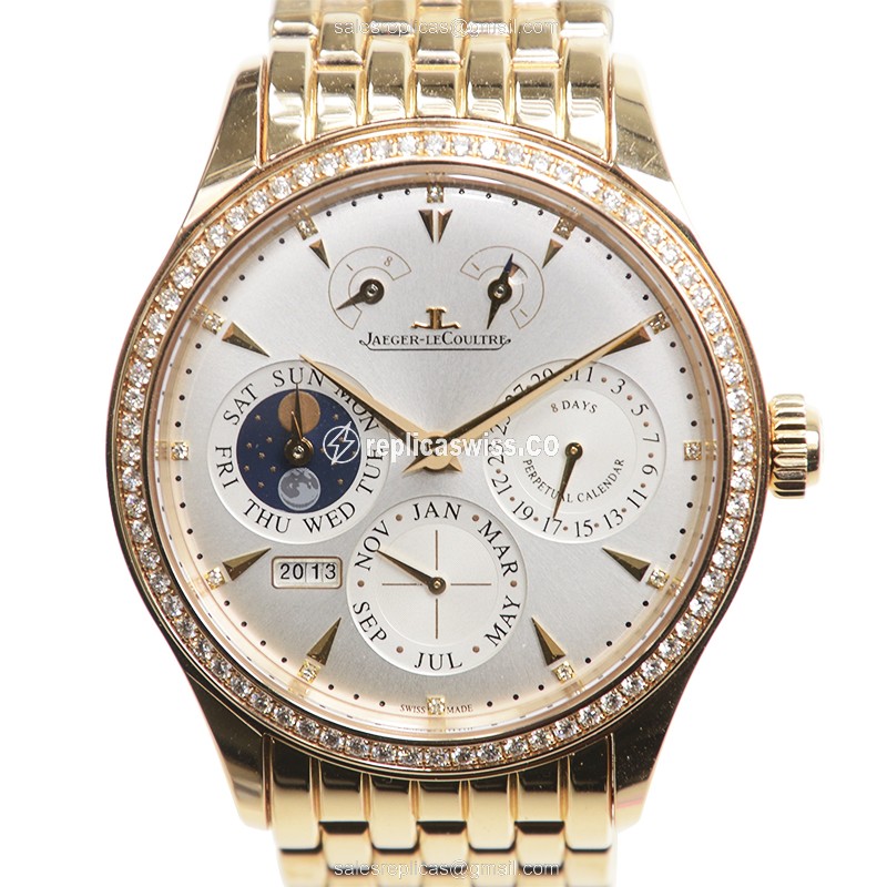 Jaeger-Lecoultre Master Ultra Thin Replica, Automatic Movement, 18kt Gold Case, Silver Dial Watch