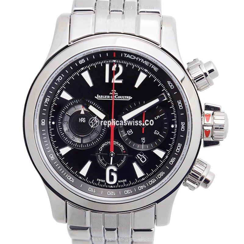 Jaeger-Lecoultre Master Ultra Thin Replica, Automatic Movement, Black Dial, Stainless Steel Case