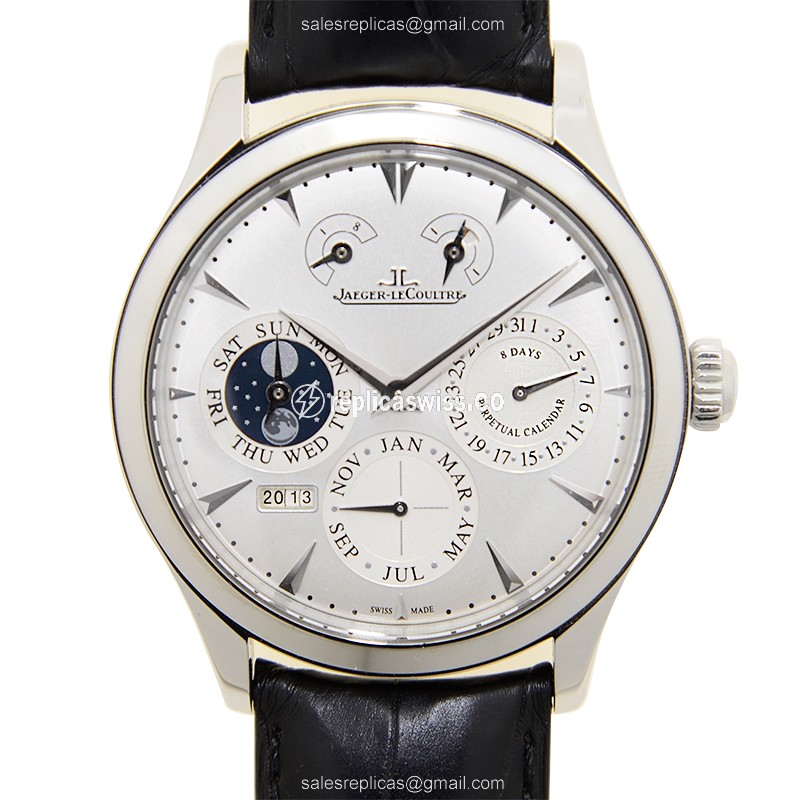 Jaeger-Lecoultre Master Ultra Thin Replica, Silver Dial, Automatic Movement, Stainless Steel Case