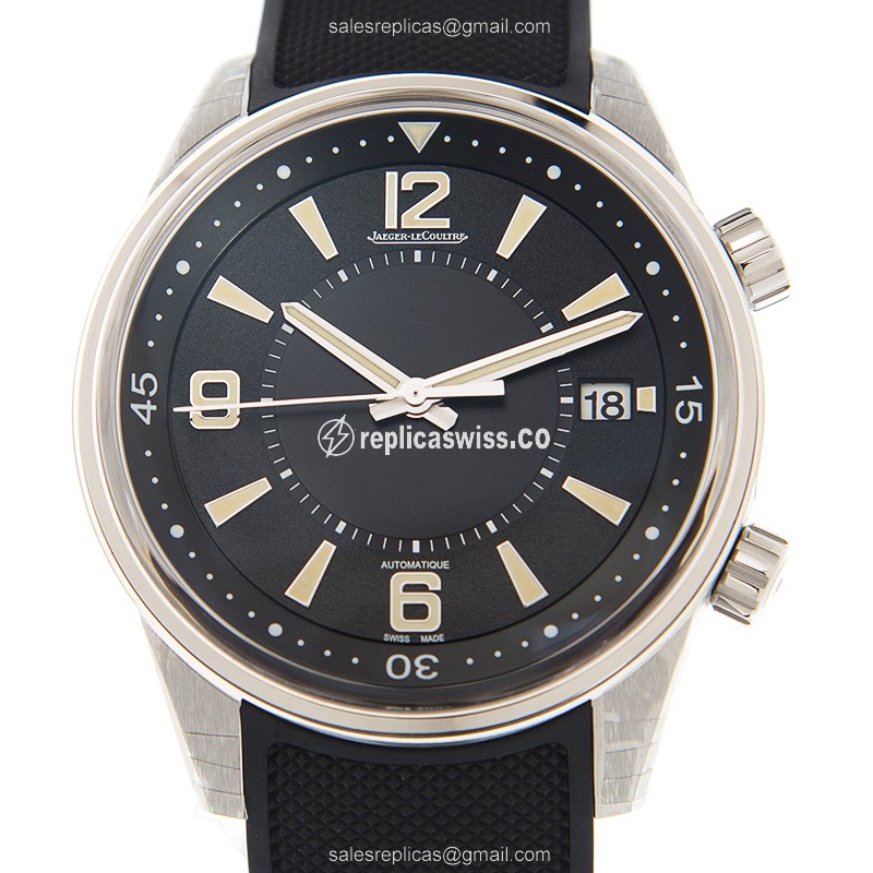 Jaeger-Lecoultre Polaris Date Replica | Black Dial, Automatic Movement, Stainless Steel Case Watch