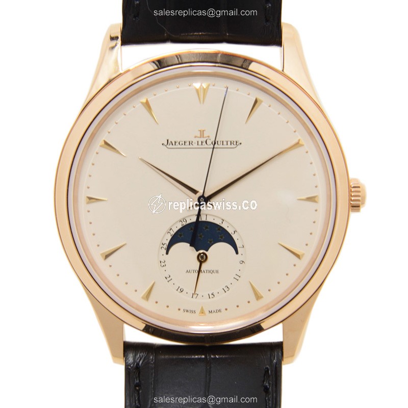 Jaeger-Lecoultre Q1362520 Master Ultra Thin in 18kt Gold, Beige Dial & Alligator Strap, Automatic