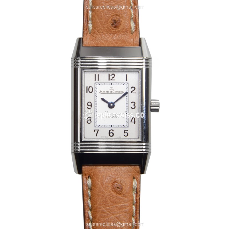 Jaeger-Lecoultre Q2608411 Reverso Manual Wind Steel Case, Silver Dial, Brown Leather Strap Watch