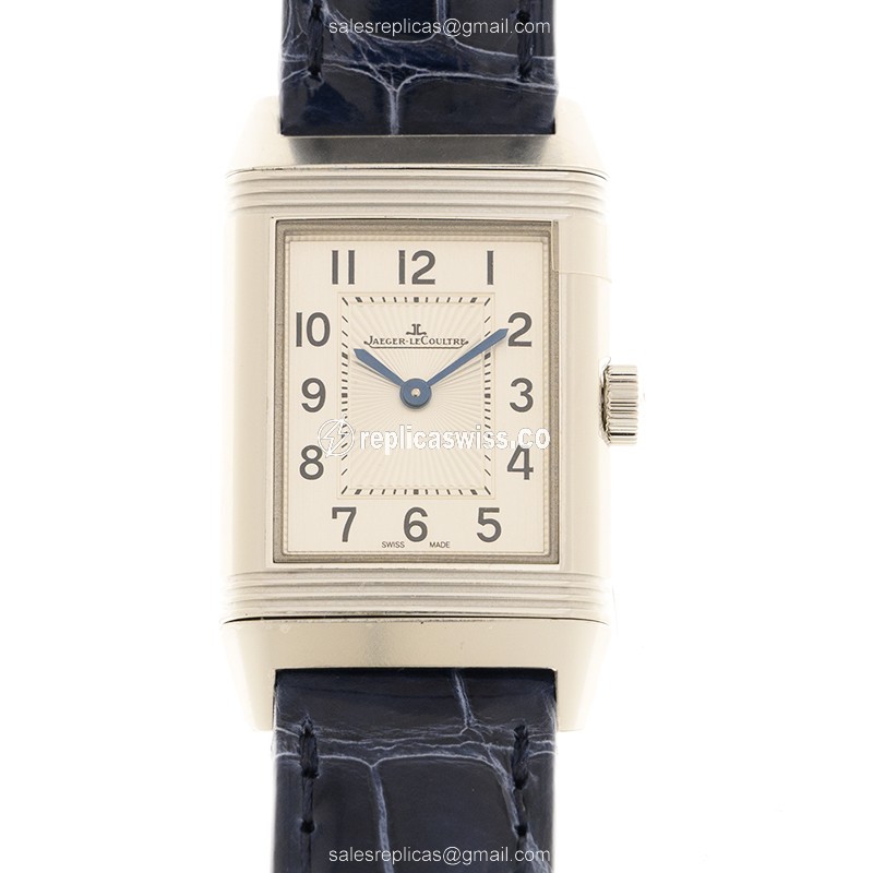 Jaeger-Lecoultre Q2608440 Reverso Manual Wind in Stainless Steel & Silver Dial, Alligator Blue