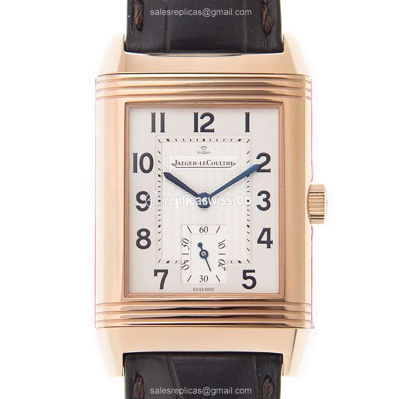Jaeger-Lecoultre Q2702521 REVERSO Manual Wind Gold-Crafted Case, White Dial Alligator-Strap Luxury