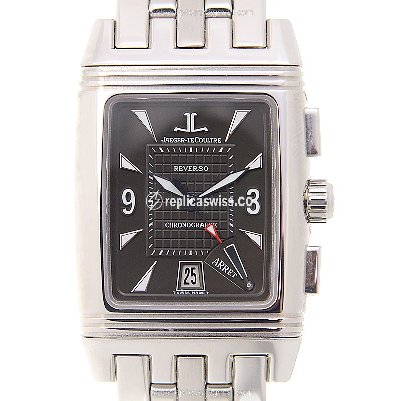 Jaeger-Lecoultre Q2958102 Reverso Manual Wind Steel Case, Black Dial Sapphire Crystal Watch