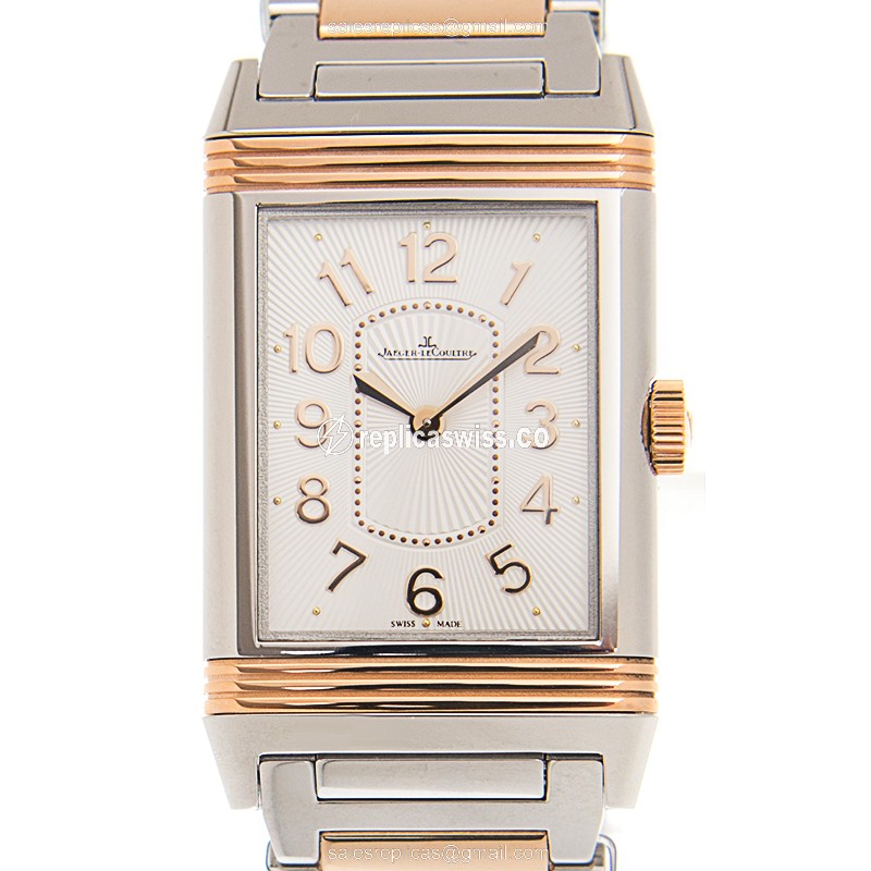 Jaeger-Lecoultre Q3204120 REVERSO Replica with White Dial 18kt Steel Strap Watch