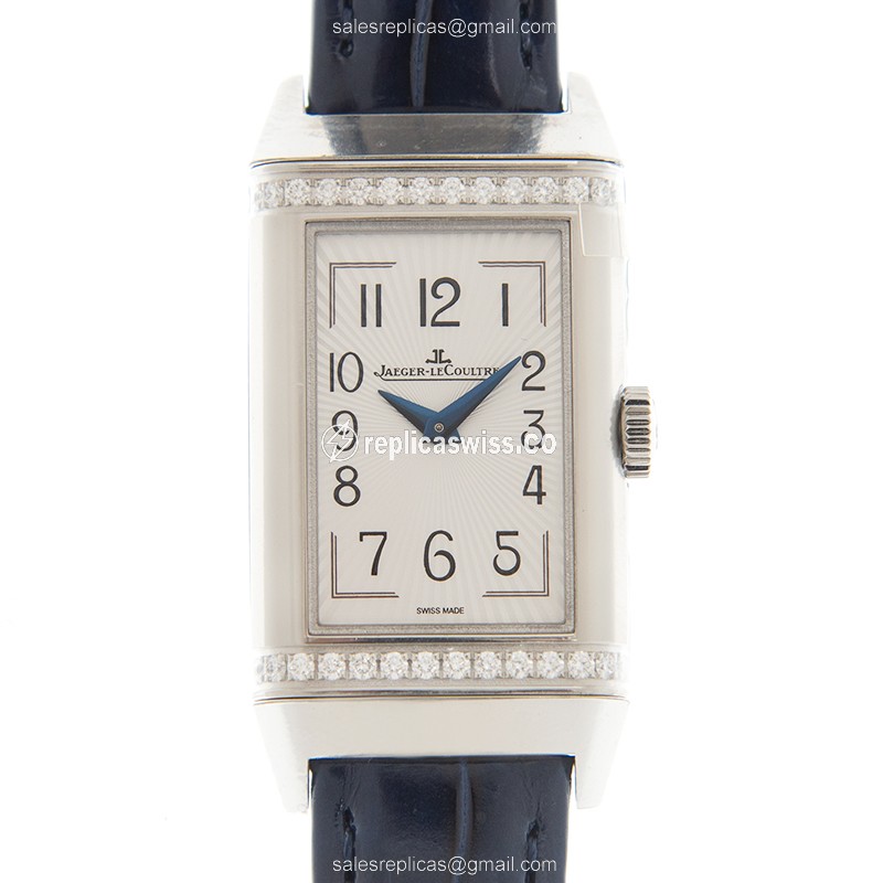 Jaeger-Lecoultre Q3348420 REVERSO Manual Wind Stainless Steel, Silver Dial, Blue Leather Strap
