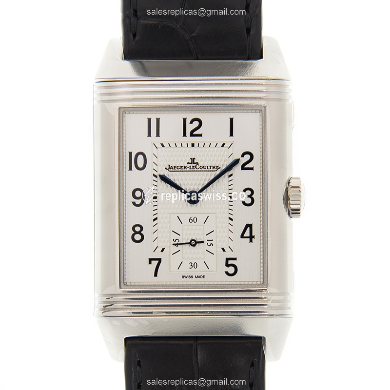 Jaeger-Lecoultre Q3848420 Reverso Manual Wind | Stainless Steel Case | White Dial & Black Strap