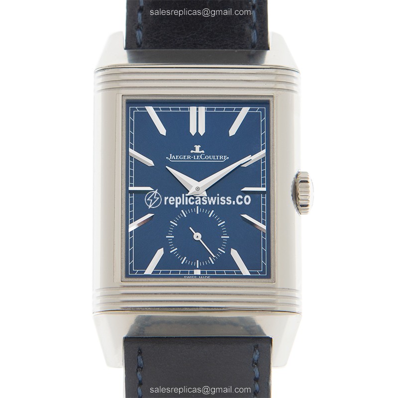 Jaeger-Lecoultre Q3988482 REVERSO Manual Wind | Stainless Steel Case | Blue Dial Leather Strap