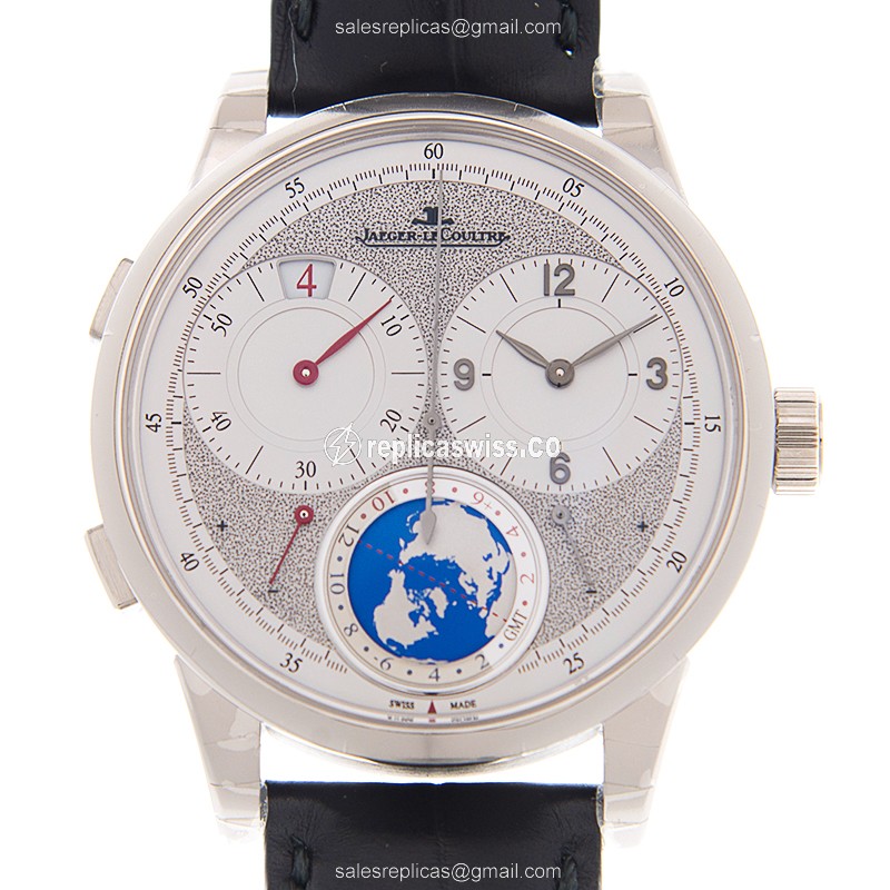 Jaeger-Lecoultre Q6063540 DUOMETRE Manual Wind | Silver Dial | Leather Strap Replica Watch