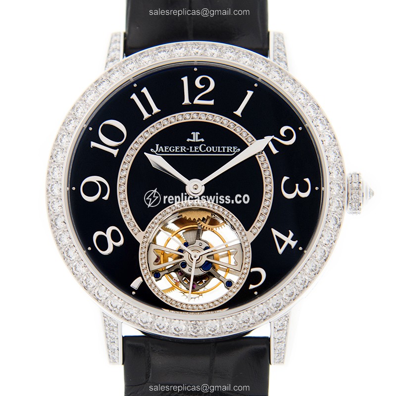 Jaeger-Lecoultre RENDEZ VOUS Replica | Automatic Caliber | Black Dial & Alligator Strap Watch