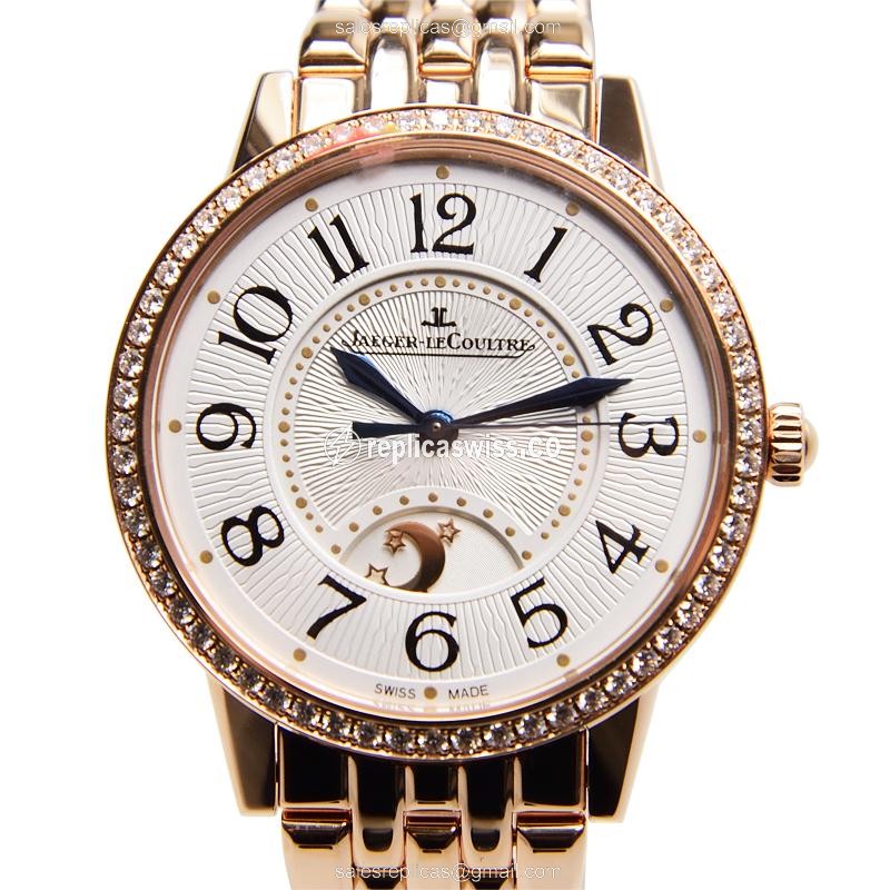Jaeger-Lecoultre RENDEZ VOUS Replica, Automatic Movement, 18kt Gold & Silver Dial Watch