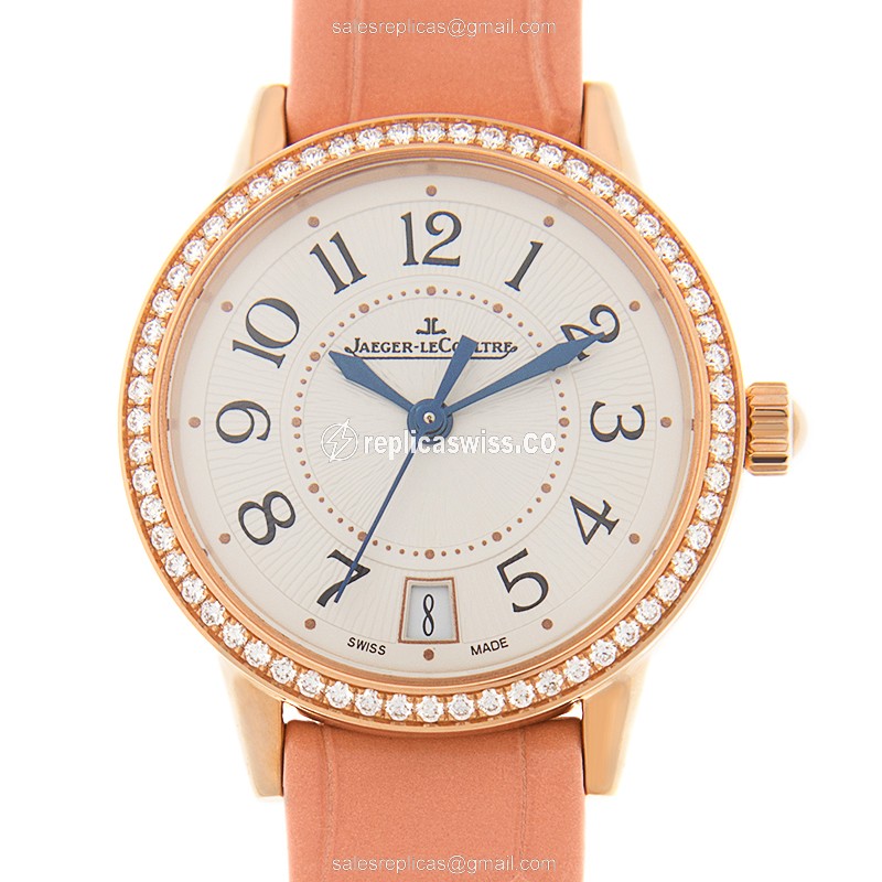 Jaeger-Lecoultre RENDEZ VOUS Replica, Automatic Movement, White Dial, 18kt Rose Gold Bezel Watch
